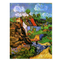 Van Gogh Houses in Auvers Vintage Fine Art Post Card