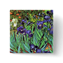 Van Gogh Irises Button