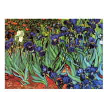 Van Gogh Irises, Vintage Post Impressionism Art Invite