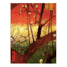 Van Gogh Japanese Flowering Plum Tree, Vintage Art Postcard
