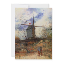 Van Gogh; Le Moulin de la Galette (Windmill) Custom Invitations