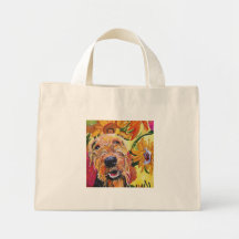 Van Gogh like Airedale Terrier dog original image Canvas Bag