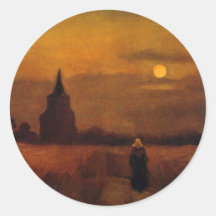 Van Gogh; Old Tower In The Fields, Vintage Farm Sticker