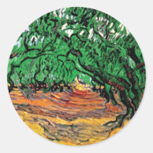 Van Gogh - Olive Trees Round Stickers