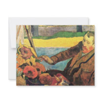 Van Gogh Painting Sunflowers By Paul Gauguin Custom Invite