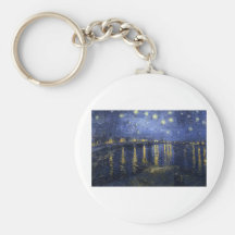 Van Gogh Paintings: Starry Night Van Gogh Rhone Key Chains