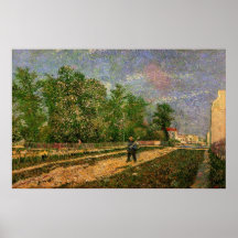 Van Gogh, Paris: Road with Peasant, Vintage Art Print