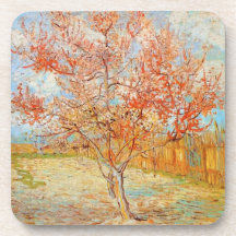 Van Gogh Pink Peach Tree in Blossom Coasters