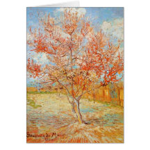Van Gogh Pink Peach Tree in Blossom Greeting Card