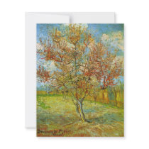 Van Gogh Pink Peach Tree in Blossom Custom Invitations