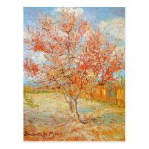 Van Gogh Pink Peach Tree in Blossom Postcard