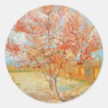 Van Gogh Pink Peach Tree in Blossom Stickers