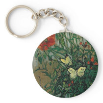 Van Gogh Poppies and Butterflies Keychains