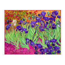van gogh purple irises postcards
