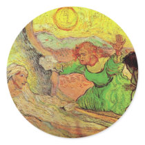 Van Gogh; Raising of Lazarus (after Rembrandt) Round Sticker