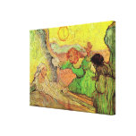 Van Gogh; Raising of Lazarus, Vintage Religion Stretched Canvas Print