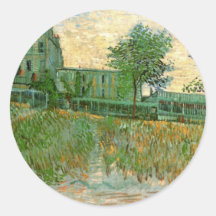 Van Gogh; Restaurant de la Sirene at Asnieres Round Stickers