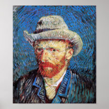 Van Gogh - Self Portrait With Grey Felt Hat Poster