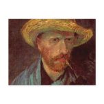 Van Gogh; Self Portrait with Straw Hat and Pipe postcards