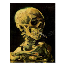 Van Gogh Skull, Burning Cigarette (F212) Fine Art Post Cards