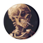 van gogh - skull with a burning cigarette fridge magnet