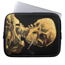 Van Gogh Skull With Burning Cigarette Laptop Computer Sleeve