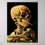 Van Gogh Skull With Burning Cigarette Poster posters