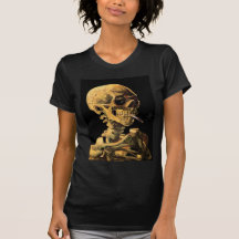 Van Gogh Skull With Burning Cigarette Shirt