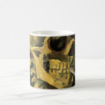 Van Gogh Skull with Burning Cigarette, Vintage Art Coffee Mug