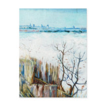 Van Gogh Snowy Landscape w Arles in the Background Post Cards