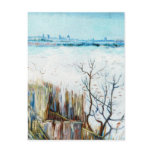 Van Gogh Snowy Landscape w Arles in the Background postcards