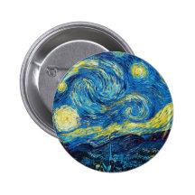 Van Gogh Starry Night Button