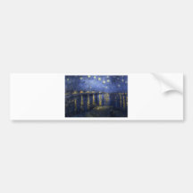 Van Gogh Starry Night Over The Rhone Bumper Stickers