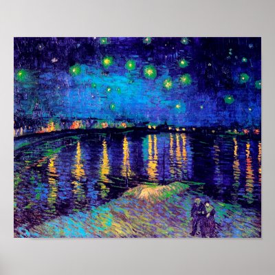 Van Gogh Starry Night over the Rhone Print by masterpiecesofart