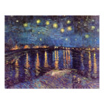 Van Gogh; Starry Night Over the Rhone, Vintage Art Personalized Invite