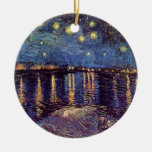 Van Gogh; Starry Night Over the Rhone, Vintage Art Christmas Ornament