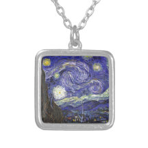 Van Gogh Starry Night Personalized Necklace