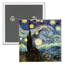 Van Gogh Starry Night Pinback Button