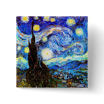 Van Gogh Starry Night Pinback Buttons