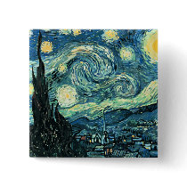 Van gogh starry night vector buttons