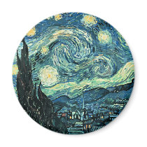 Van gogh starry night vector fridge magnet