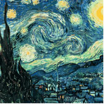 Van gogh starry night vector acrylic cut out