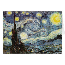 Van Gogh Starry Night, Vintage Fine Art Greeting Card
