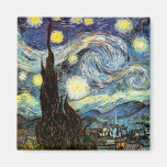 Van Gogh Starry Night, Vintage Fine Art Fridge Magnets