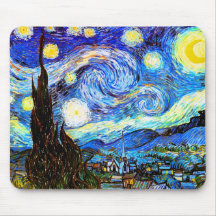 Van Gogh Starry Night, Vintage Fine Art Mouse Mat