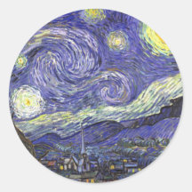 Van Gogh Starry Night, Vintage Post Impressionism Sticker