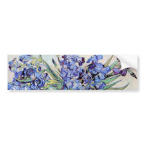 Van Gogh Still Life: Vase with Irises Bumper Stickers