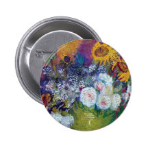 Van Gogh - Still Life With Roses And Sunflowers Pin