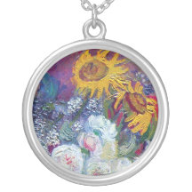 Van Gogh - Still Life With Roses And Sunflowers Jewelry