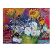 Van Gogh - Still Life With Roses And Sunflowers Post Cards